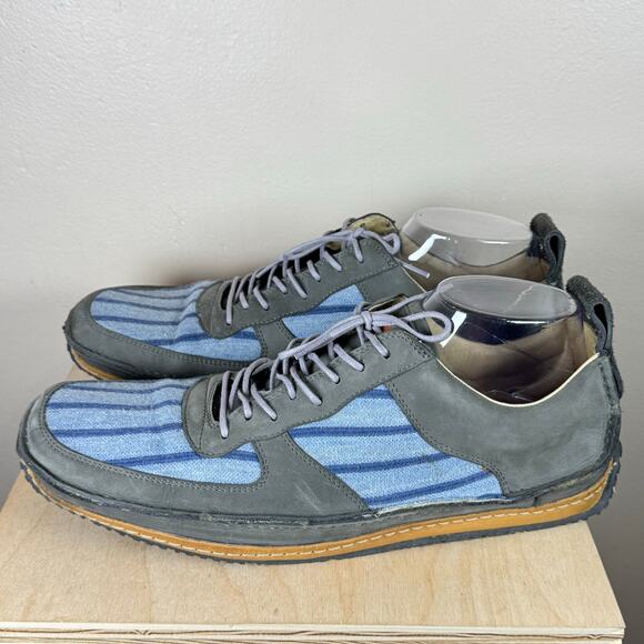 J Shoes Men’s Sneaker size 11 Casual Blue Gray Stripe Leather hoop 2 - Picture 7 of 11